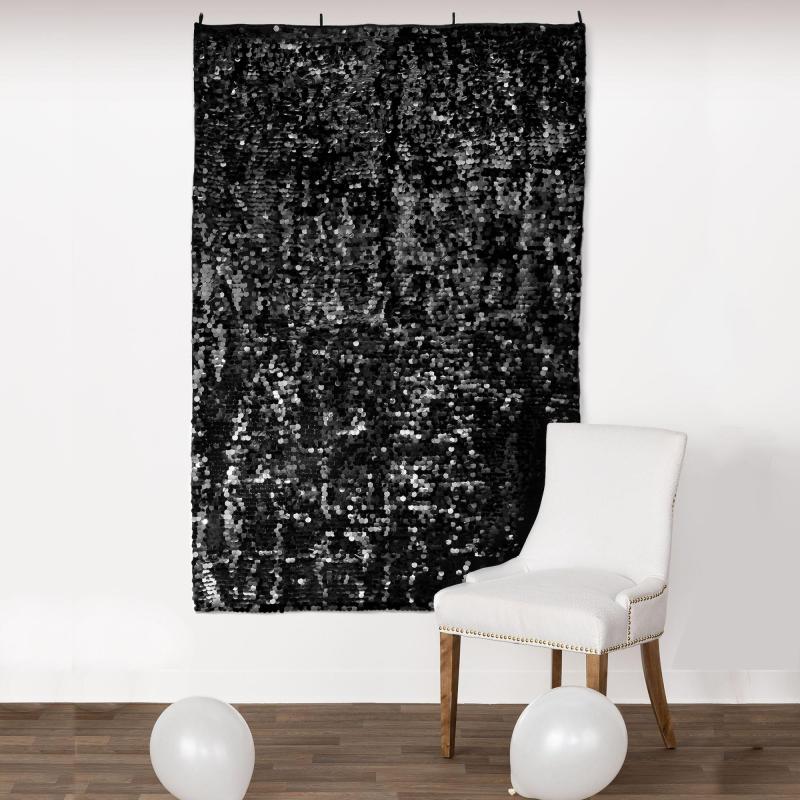 Black History Month | Black Sequin Backdrop, 4Ft X 6Ft Black History Month Black History Month