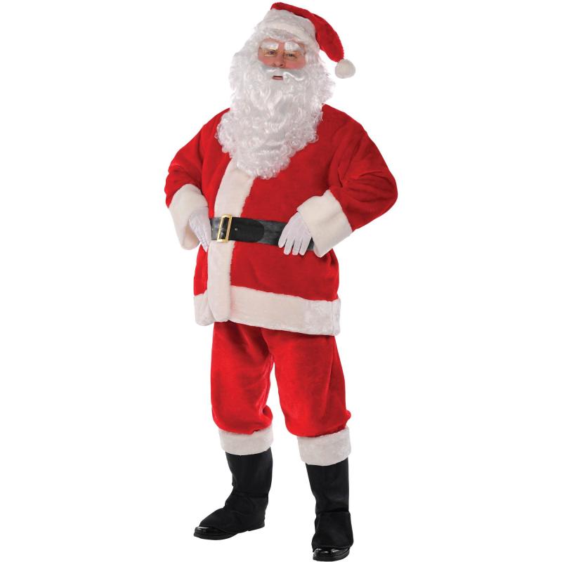 Christmas | Adult Plush Santa Suit, 10Pc Christmas Christmas