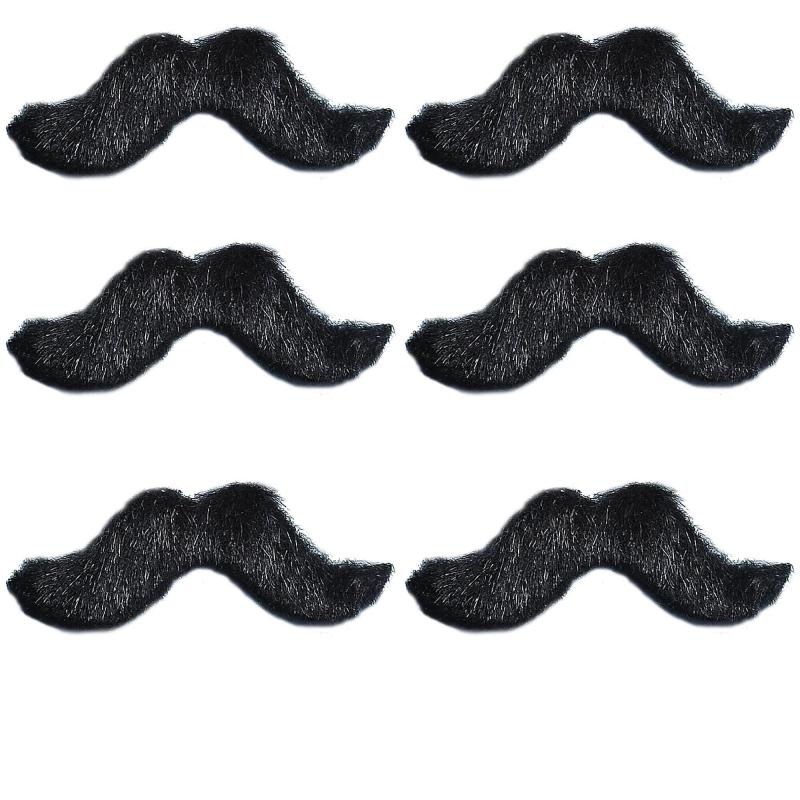 Cinco de Mayo | Black Handlebar Moustaches 6Ct Cinco de Mayo Cinco de Mayo