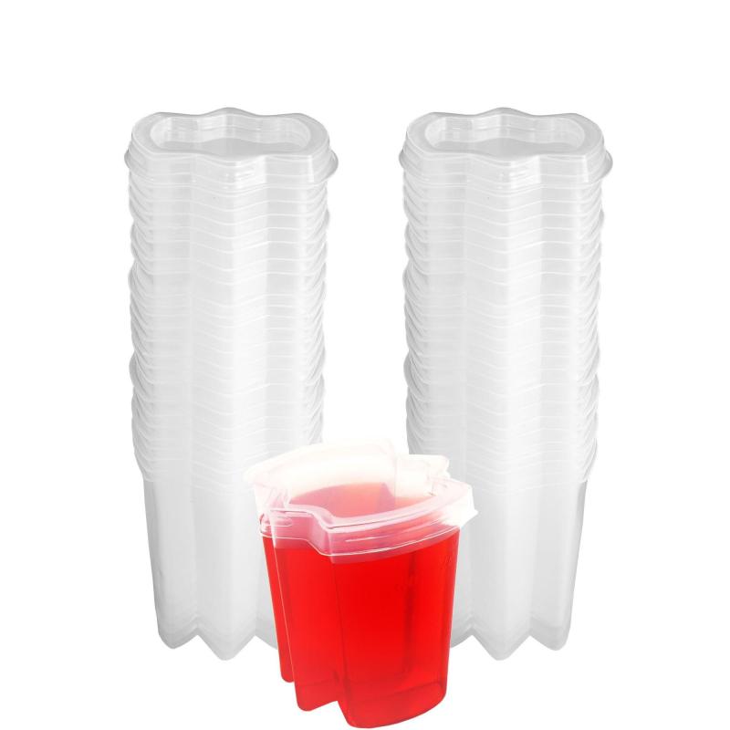 Cinco de Mayo | Clear Plastic Ez-Squeeze Jelly Shot Cups With Lids 50Ct Cinco de Mayo Cinco de Mayo