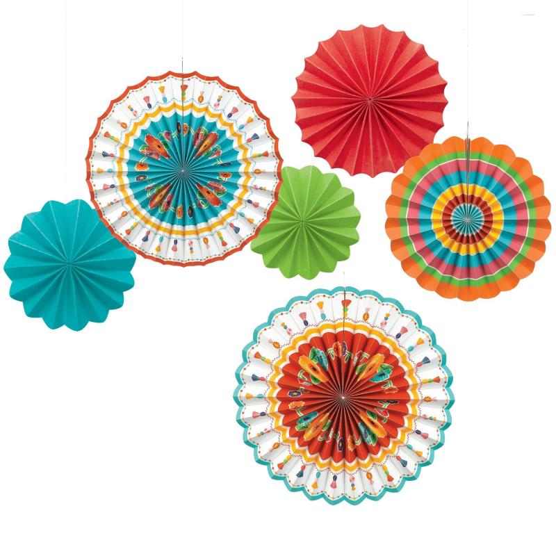 Cinco de Mayo | Fiesta Time Paper Fan Decorations 6Ct Cinco de Mayo Cinco de Mayo