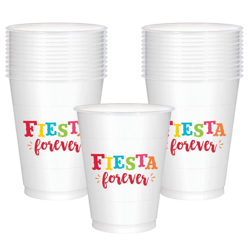 Cinco de Mayo | Fiesta Time Plastic Cups 25Ct Cinco de Mayo Cinco de Mayo