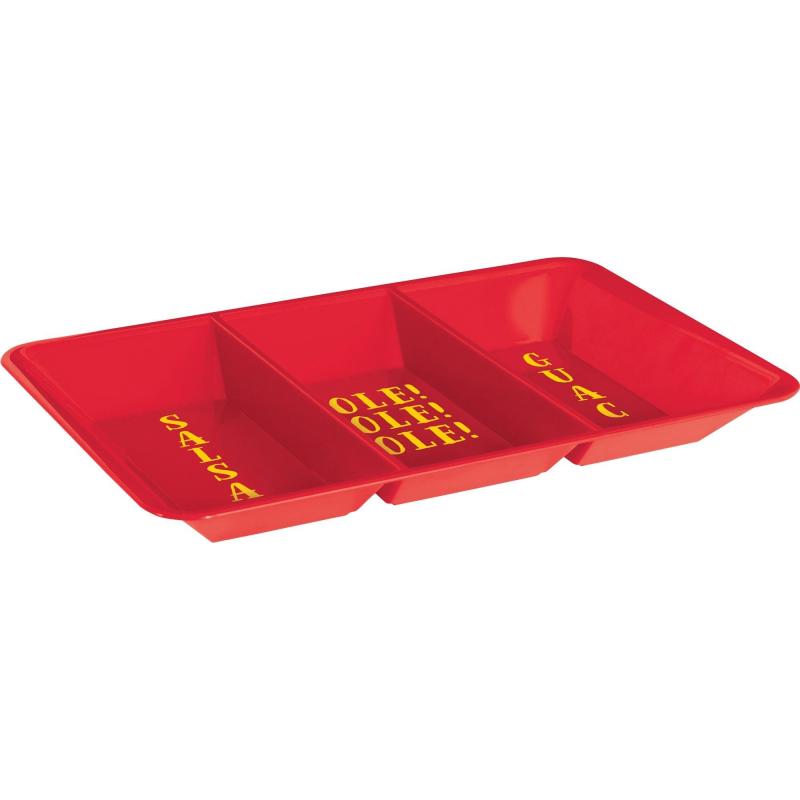 Cinco de Mayo | Fiesta Time Plastic Rectangular Sectional Platter Cinco de Mayo Cinco de Mayo