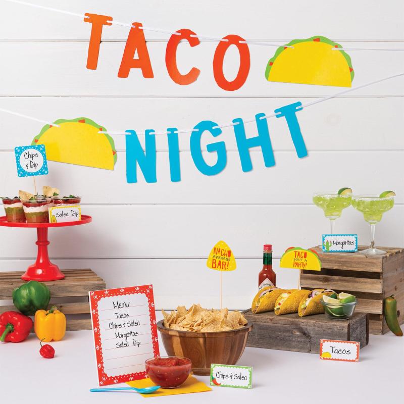 Cinco de Mayo | Fiesta Viva La Party Taco Night Cardstock Buffet Decorating Kit, 12Pc Cinco de Mayo Cinco de Mayo