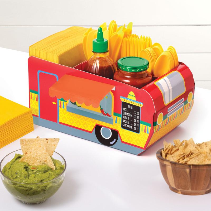 Cinco de Mayo | Fiesta Viva La Party Taco Truck Cardstock Utensil Caddy, 11.5In X 5.75In Cinco de Mayo Cinco de Mayo