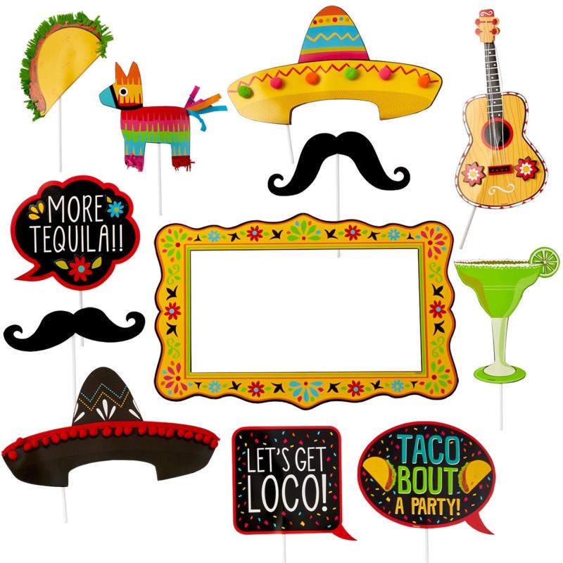 Cinco de Mayo | Jumbo Fiesta Photo Booth Props 12Ct Cinco de Mayo Cinco de Mayo