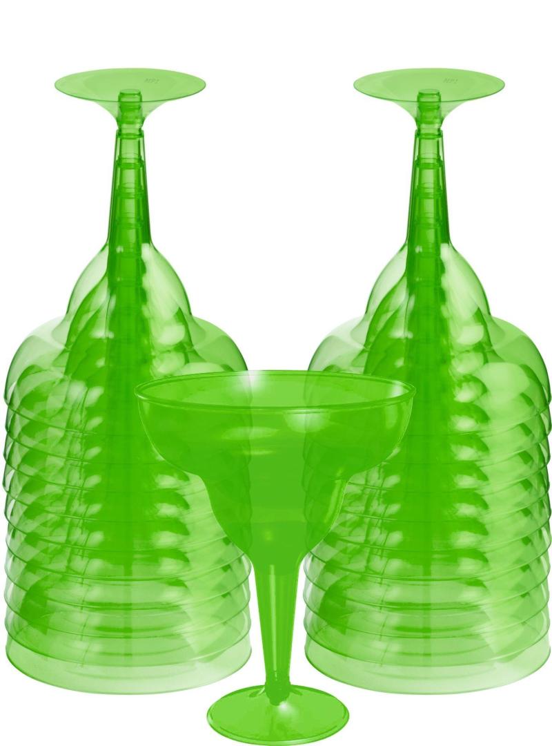 Cinco de Mayo | Kiwi Green Plastic Margarita Glasses 20Ct Cinco de Mayo Cinco de Mayo