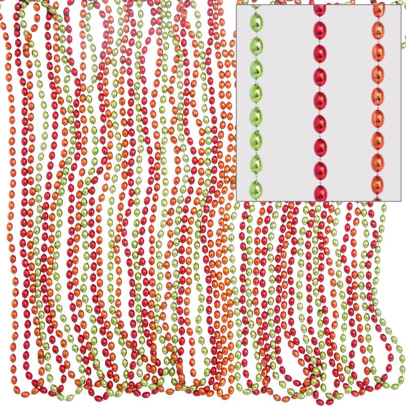 Cinco de Mayo | Orange, Green & Red Bead Necklaces 24Ct Cinco de Mayo Cinco de Mayo