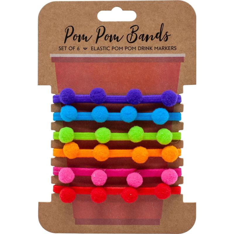 Cinco de Mayo | Pom-Pom Band Drink Markers, 6Ct Cinco de Mayo Cinco de Mayo