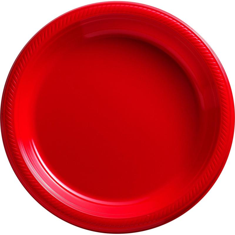 Cinco de Mayo | Red Plastic Dinner Plates 20Ct Cinco de Mayo Cinco de Mayo