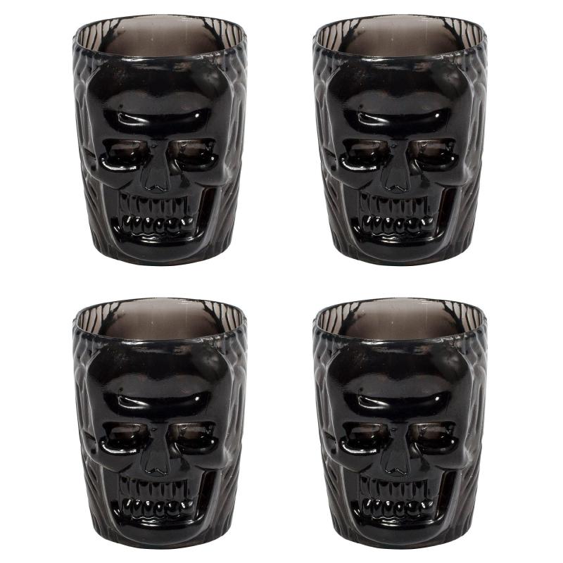 Day of the Dead | Black Skull Shot Glasses 4Ct Day of the Dead Day of the Dead