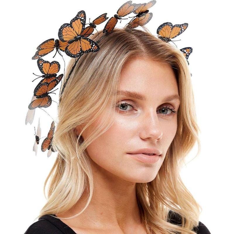 Day of the Dead | Orange Butterflies Headband – Day Of The Dead Day of the Dead Day of the Dead