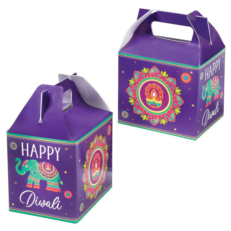 Diwali | Diwali Cardstock Treat Boxes, 5.42In X 4.87In, 8Ct Diwali Diwali