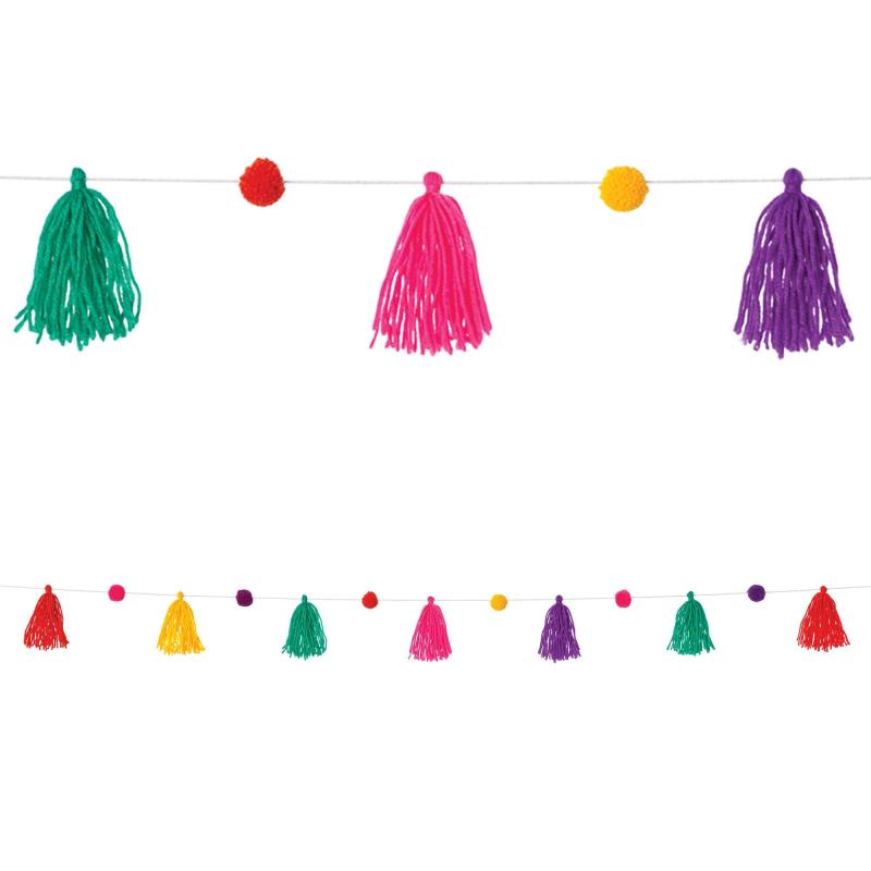 Diwali | Diwali Pom-Pom & Tassel Garland, 10.8Ft Diwali Diwali