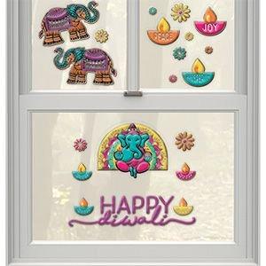 Diwali | Embossed Diwali Window Decorations, 20Pc Diwali Diwali