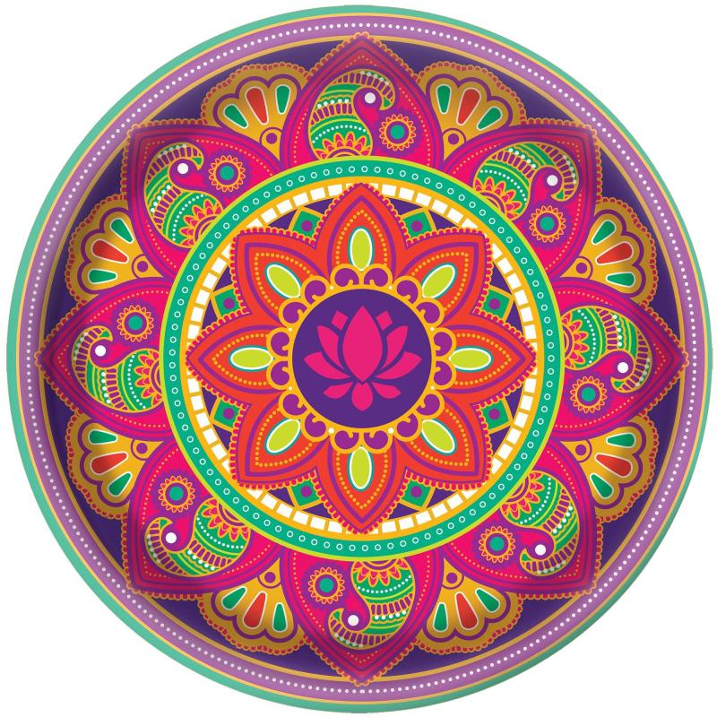 Diwali | Rangoli Dream Diwali Melamine Platter, 13.5In Holidays & Occasions Diwali