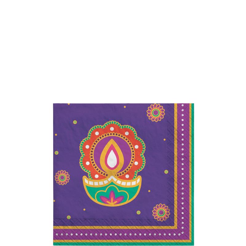 Diwali | Rangoli Dream Diwali Paper Beverage Napkins, 5In, 16Ct Diwali Diwali