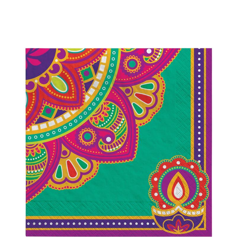 Diwali | Rangoli Dream Diwali Paper Lunch Napkins, 6.5In, 16Ct Diwali Diwali