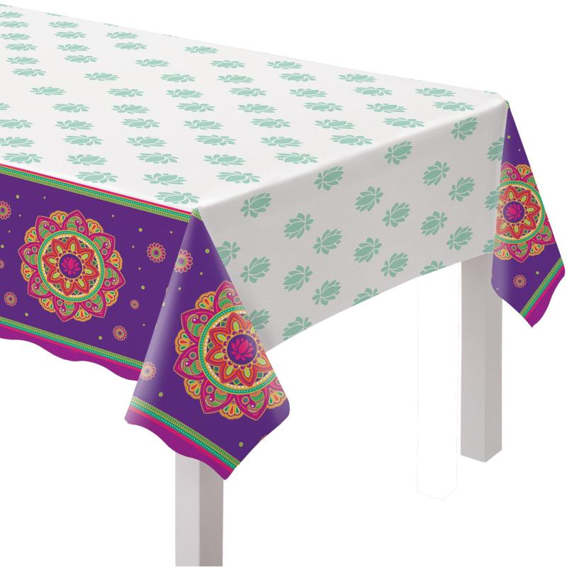 Diwali | Rangoli Dream Diwali Plastic Table Cover, 54In X 102In Diwali Diwali