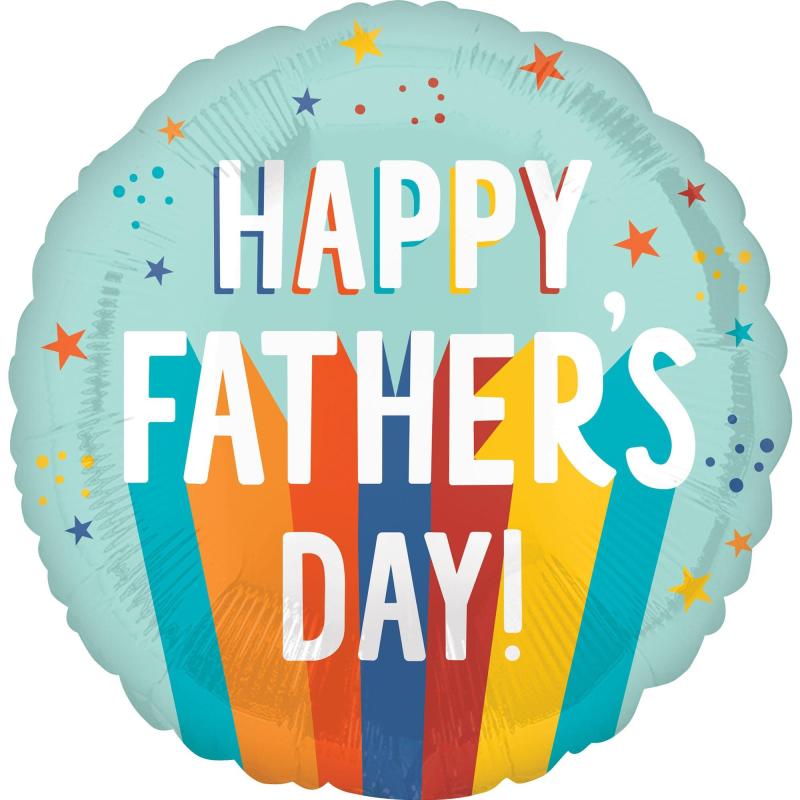 Father’s Day | Playful Stripes Happy Father’s Day Foil Balloon, 17In Father's Day Father's Day