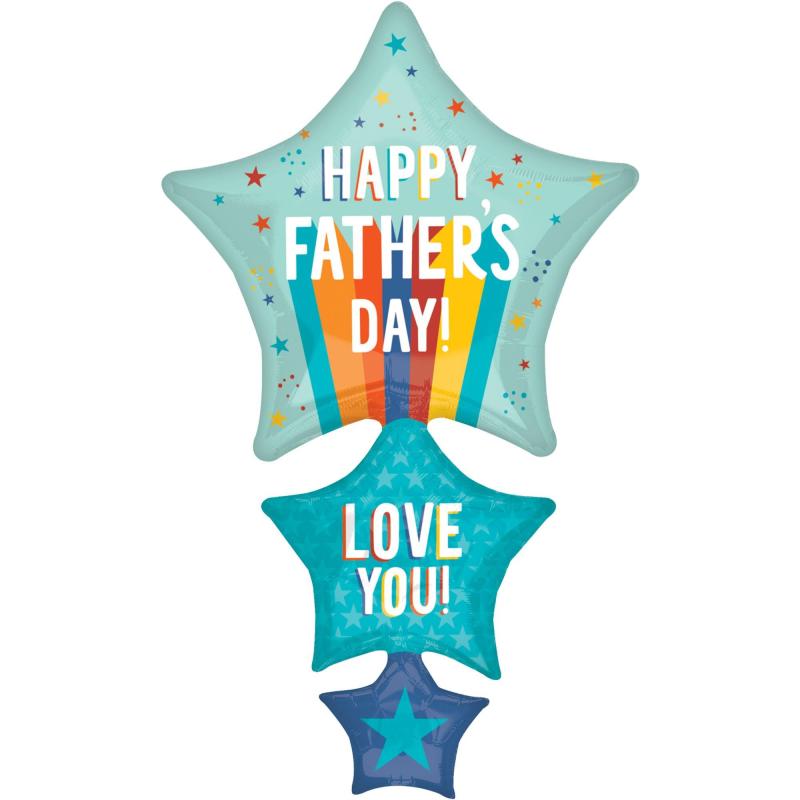 Father’s Day | Playful Stripes Star Cluster Father’s Day Foil Balloon, 42In Father's Day Father's Day