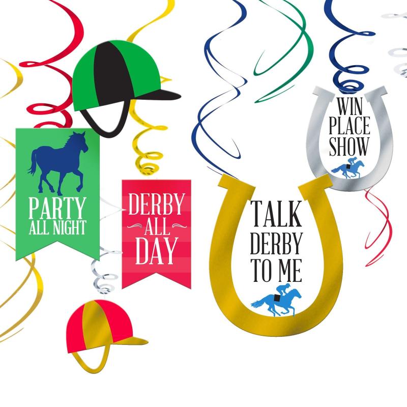 Kentucky Derby | Derby Day Swirl Decorations 12Ct Holidays & Occasions Kentucky Derby