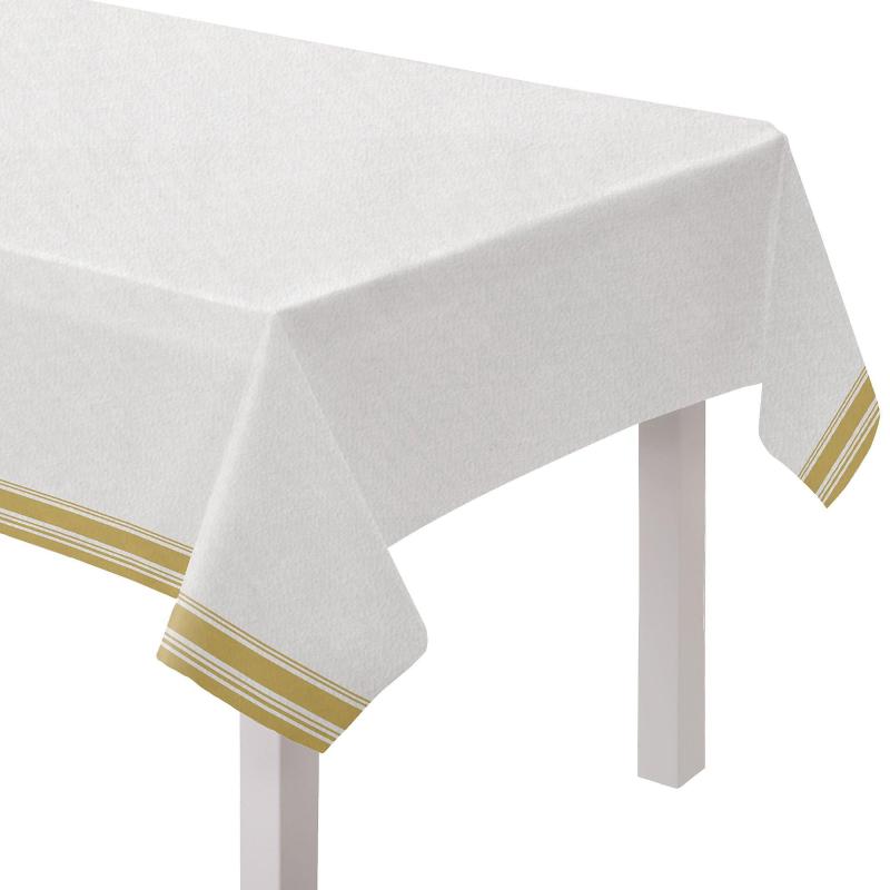 Kwanzaa | Gold Striped Border Premium Paper Table Cover, 54In X 102In Holidays & Occasions Kwanzaa