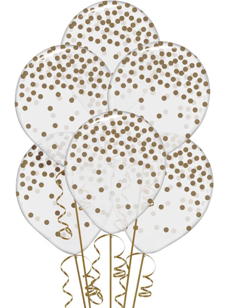 Lunar New Year | 6Ct, 12In, Transparent & Gold Dot Balloons Holidays & Occasions Lunar New Year