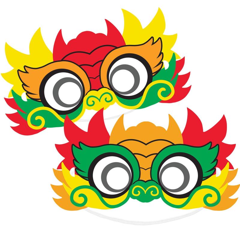 Lunar New Year | Dragon Chinese New Year Eye Masks, 8Ct Holidays & Occasions Lunar New Year