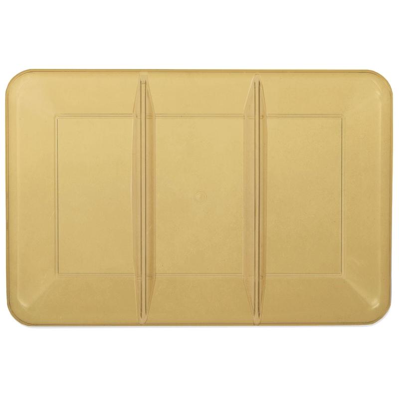 Lunar New Year | Gold Rectangular Sectional Plastic Platter, 9.5In X 14In Holidays & Occasions Lunar New Year