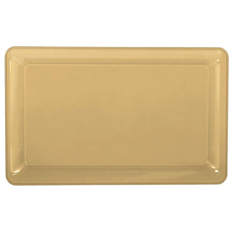 Lunar New Year | Medium Gold Plastic Rectangular Platterr, 9.25In X 14.25In Holidays & Occasions Lunar New Year