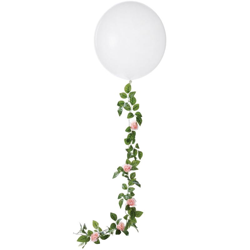 Mother’s Day | 1Ct, 24In, White Latex Balloon With Pink Floral Tail Holidays & Occasions Mother's Day