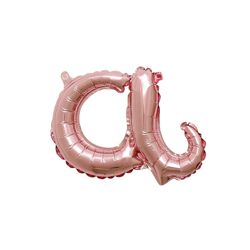 Mother’s Day | Air-Filled Rose Gold Lowercase Cursive Letter (A) Foil Balloon, 10In X 8In Holidays & Occasions Mother's Day