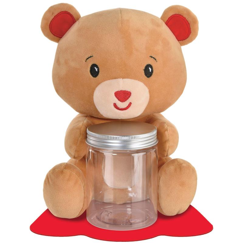 Mother’s Day | Brown & Red Plush Bear Balloon Weight With Plastic Jar, 5.9Oz Holidays & Occasions Mother's Day