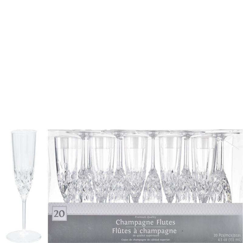 Mother’s Day | Clear Crystal Cut Premium Plastic Champagne Flutes, 5Oz, 20Ct Holidays & Occasions Mother's Day