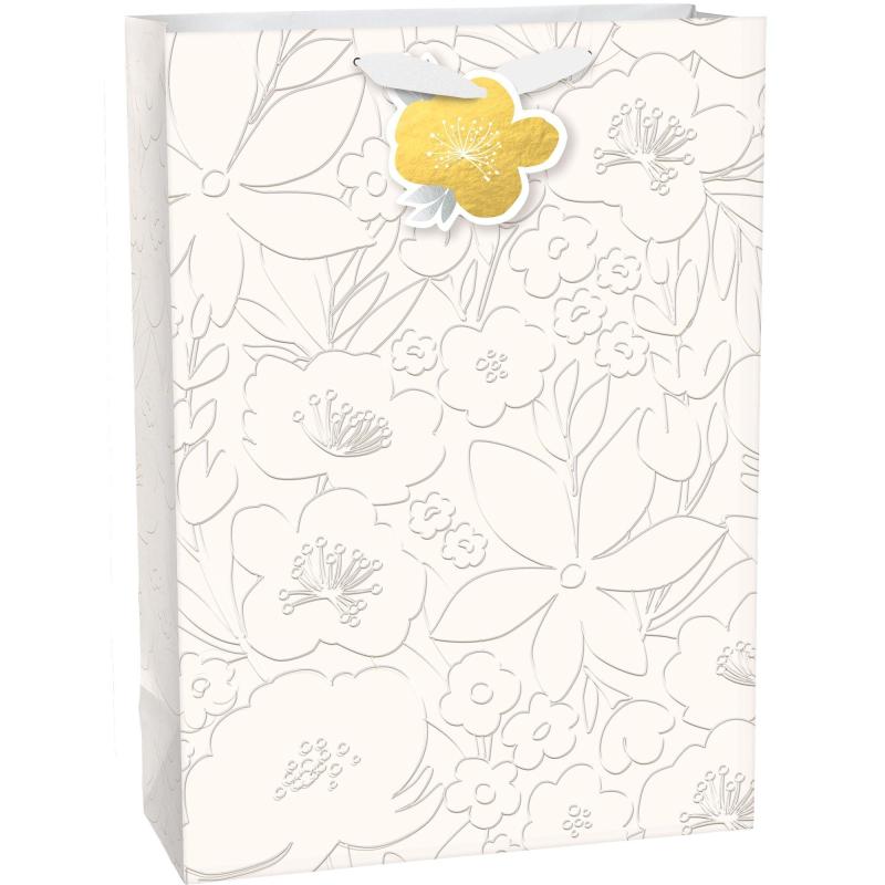 Mother’s Day | Extra Large Embossed Floral Paper Gift Bag, 12.5In X 17In Holidays & Occasions Mother's Day