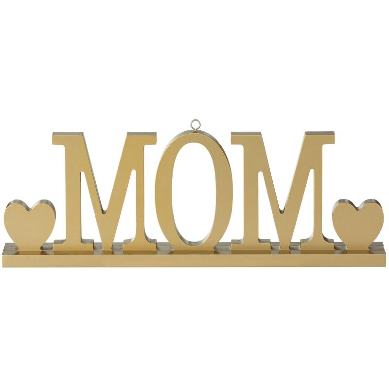 Mother’s Day | Gold Mom Mdf Phrase Balloon Weight, 14.15In X 4.94In Holidays & Occasions Mother's Day