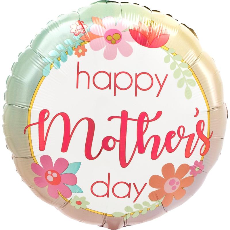 Mother’s Day | Ombre Border Floral Happy Mother’s Day Foil Balloon, 17In Holidays & Occasions Mother's Day