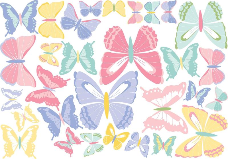 Mother’s Day | Pastel Butterfly Cutouts 30Ct Holidays & Occasions Mother's Day