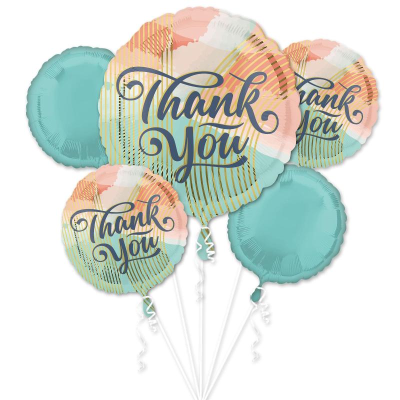 Mother’s Day | Pastel Clouds Thank You Foil Balloon Bouquet, 5Pc Holidays & Occasions Mother's Day