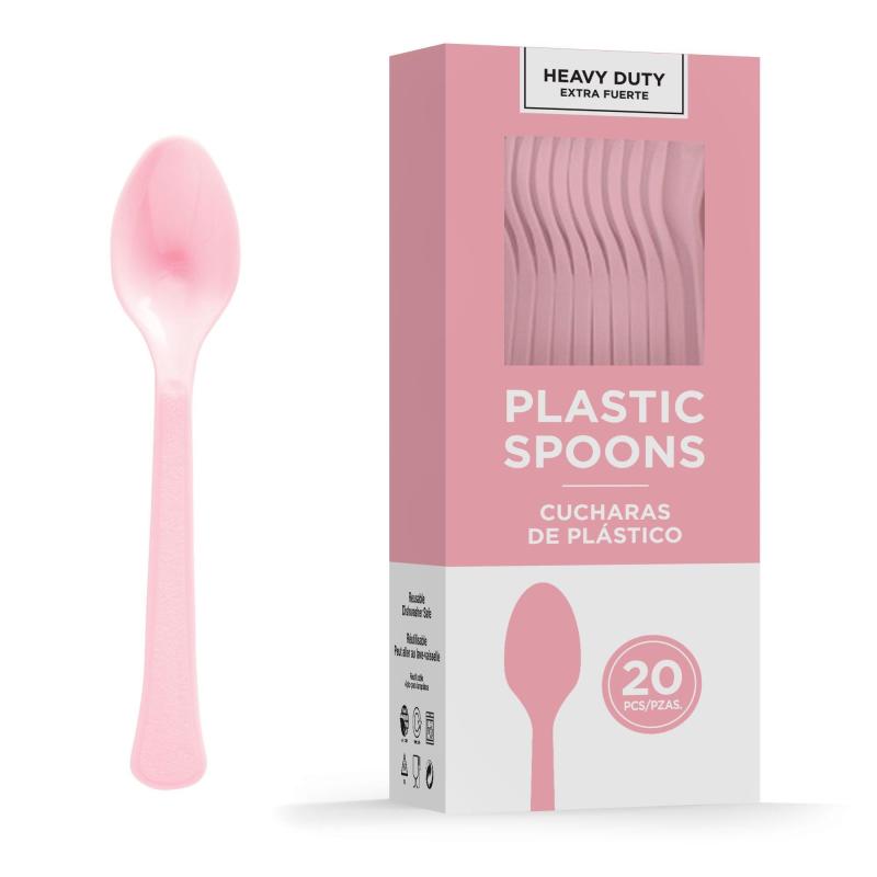 Mother’s Day | Pink Heavy-Duty Plastic Spoons, 20Ct Holidays & Occasions Mother's Day