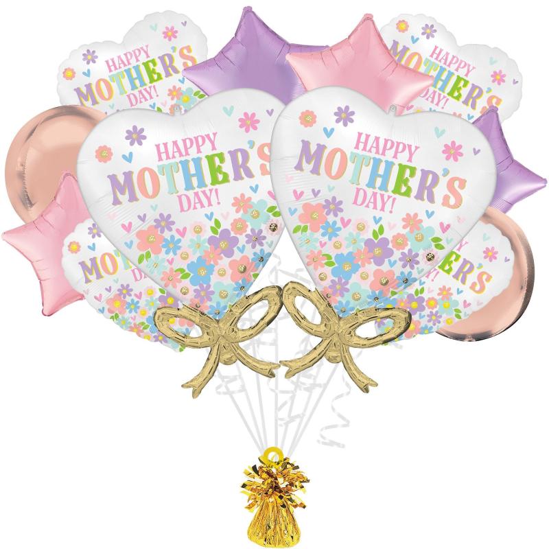 Mother’s Day | Premium Daisy Chain Mother’s Day Foil Balloon Bouquet With Balloon Weight, 13Pc Holidays & Occasions Mother's Day