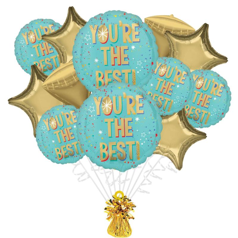 Mother’s Day | Premium Paint Splash You’Re The Best Foil Balloon Bouquet With Balloon Weight, 13Pc Holidays & Occasions Mother's Day