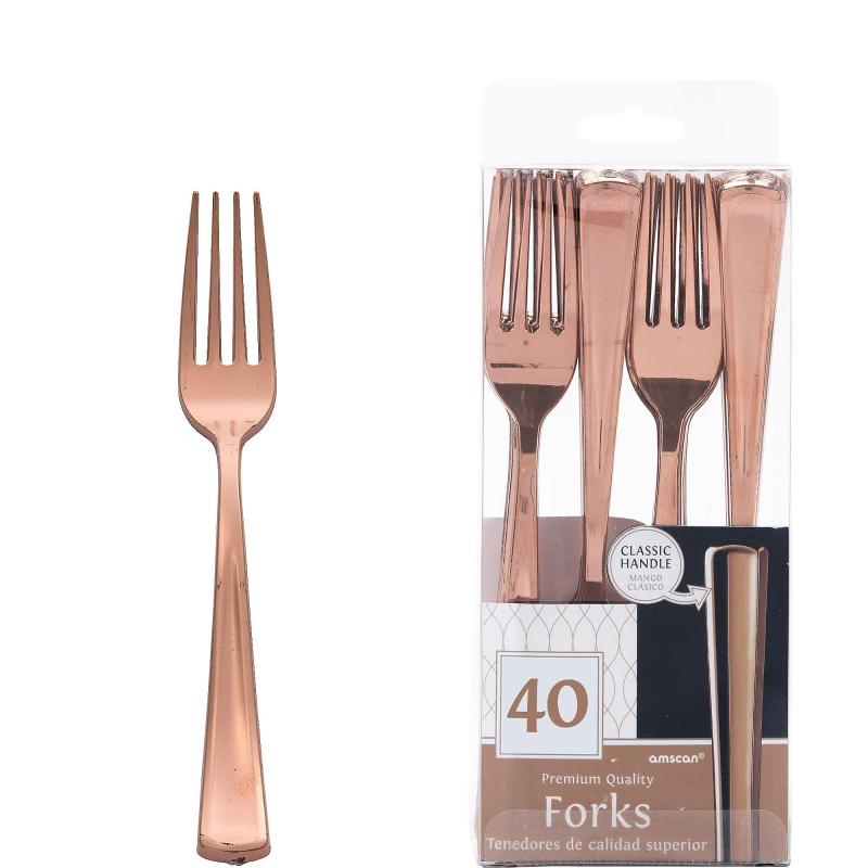 Mother’s Day | Rose Gold Premium Plastic Forks, 40Ct Holidays & Occasions Mother's Day