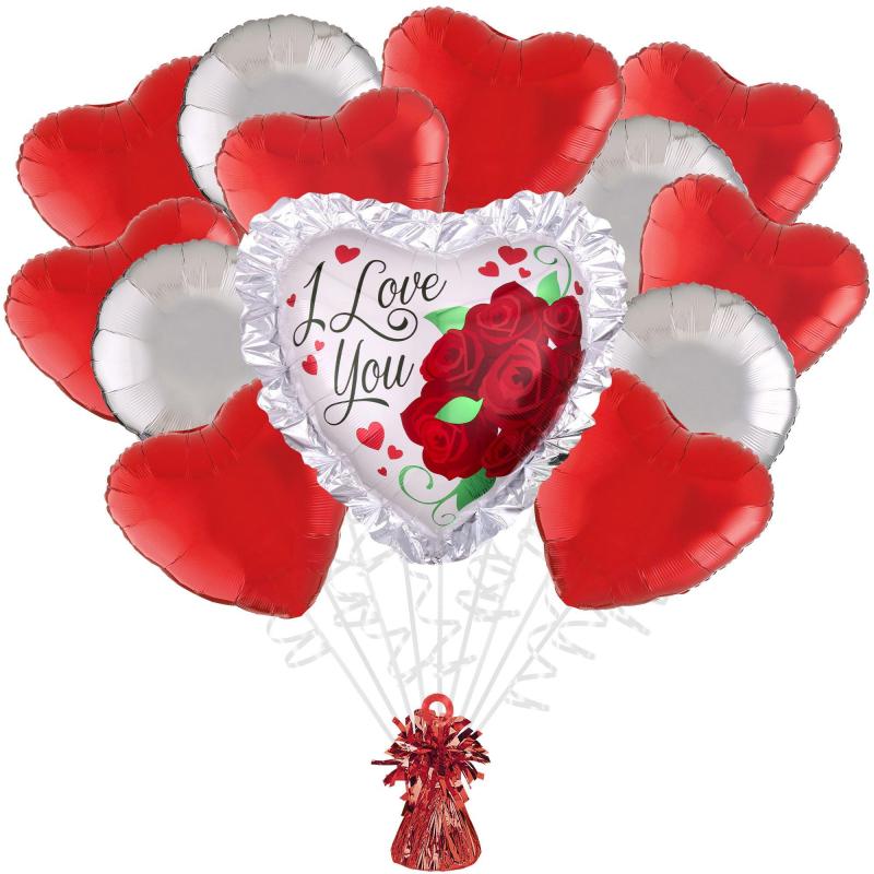 Mother’s Day | Ruffle I Love You Foil Balloon Bouquet With Balloon Weight, 14Pc Holidays & Occasions Mother's Day