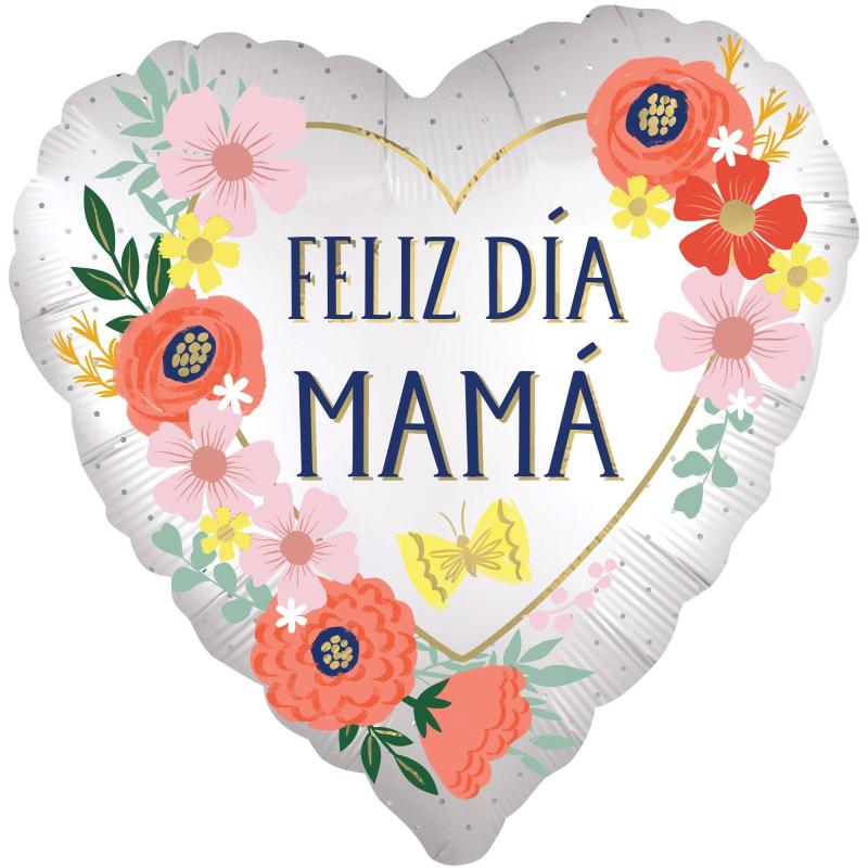 Mother’s Day | Satin Bloom Feliz DÍA MamÁ Heart Foil Balloon, 18In Holidays & Occasions Mother's Day