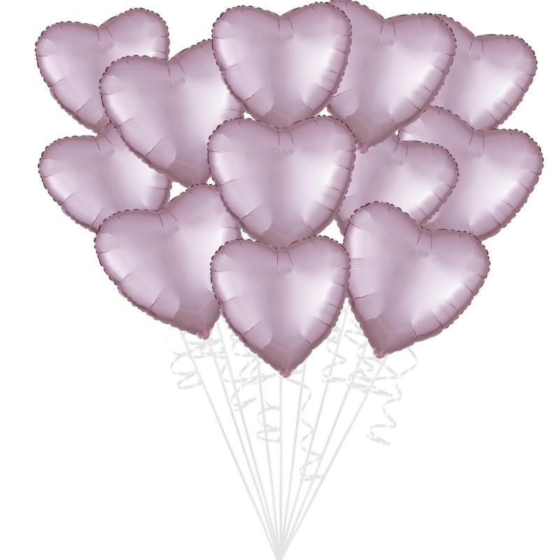 Mother’s Day | Satin Pink Heart Foil Balloon Bouquet, 12Pc Holidays & Occasions Mother's Day