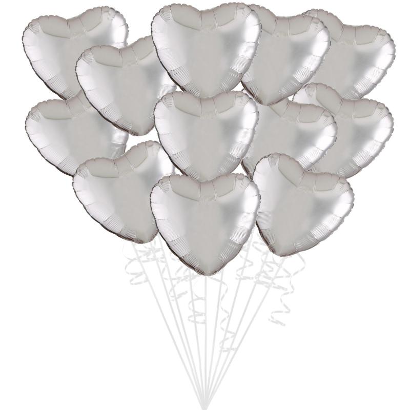 Mother’s Day | Silver Heart Foil Balloon Bouquet, 12Pc Holidays & Occasions Mother's Day