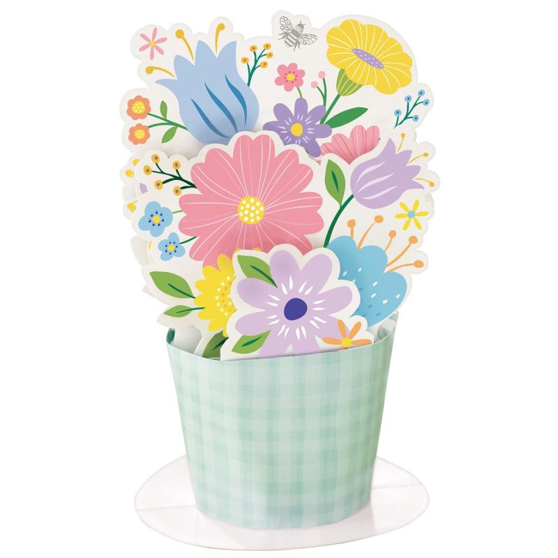 Mother’s Day | Spring Flowers Pop-Up Cardstock Centerpiece, 6.9In X 11In Holidays & Occasions Mother's Day