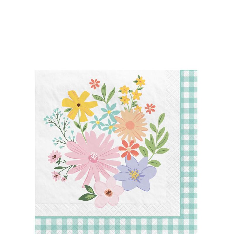 Mother’s Day | Springtime Blooms Paper Beverage Napkins, 5In, 16Ct Holidays & Occasions Mother's Day